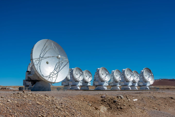 ALMA 7 meter antennas from the Morita Array, formerly known as Atacama Compact Array. © Sergio Otárola - ALMA (ESO/NAOJ/NRAO)