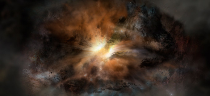 Caótica turbulencia agita a la “galaxia más luminosa” del Universo