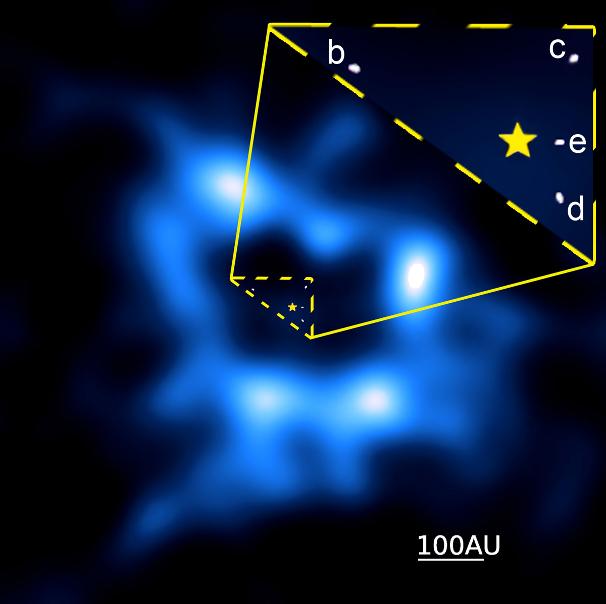 Cometary Belt around Distant Multi-Planet System Hints at Hidden or Wandering Planets
