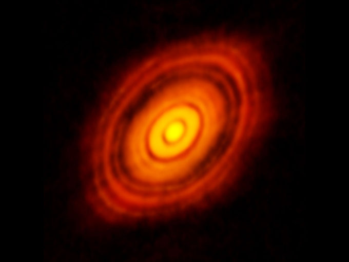 ALMA has obtained its most detailed image yet showing the structure of the disc around HL Tau. It reveals extraordinarily fine detail that has never been seen before in the planet-forming disc around a young star. Credit: ALMA (/NRAO/ESO/NAOJ)
