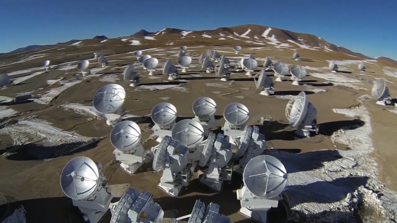 First-remote-controlled-aerial-video-footage-of-ALMA