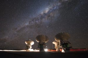 Four ALMA antennas on the Chajnantor Plateau #1