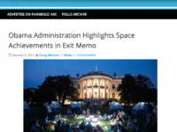 Obama Administration Highlights Space Achievements in Exit Memo