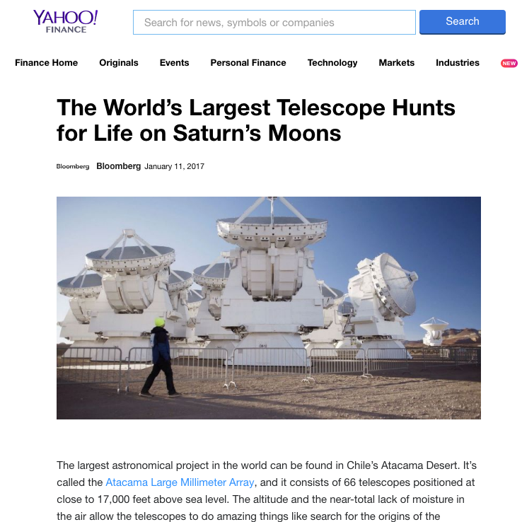 The World’s Largest Telescope Hunts for Life on Saturn’s Moons