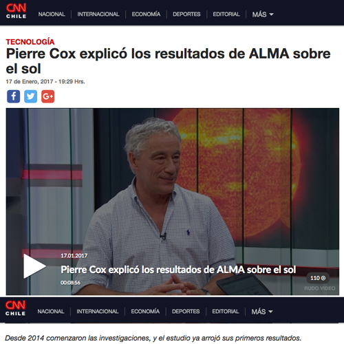 Pierre Cox explicó los resultados de ALMA sobre el sol