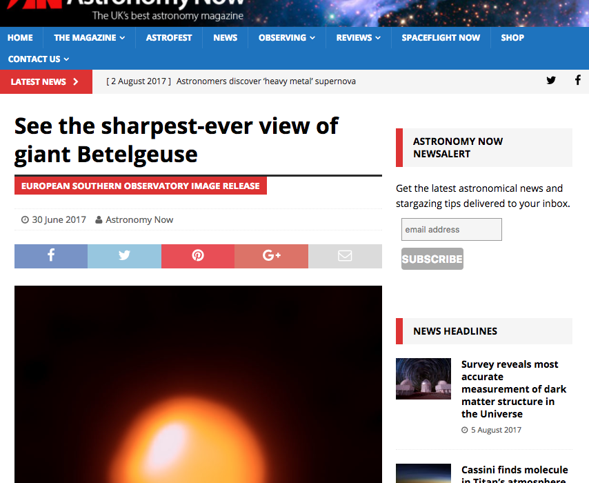 See the sharpest-ever view of giant Betelgeuse
