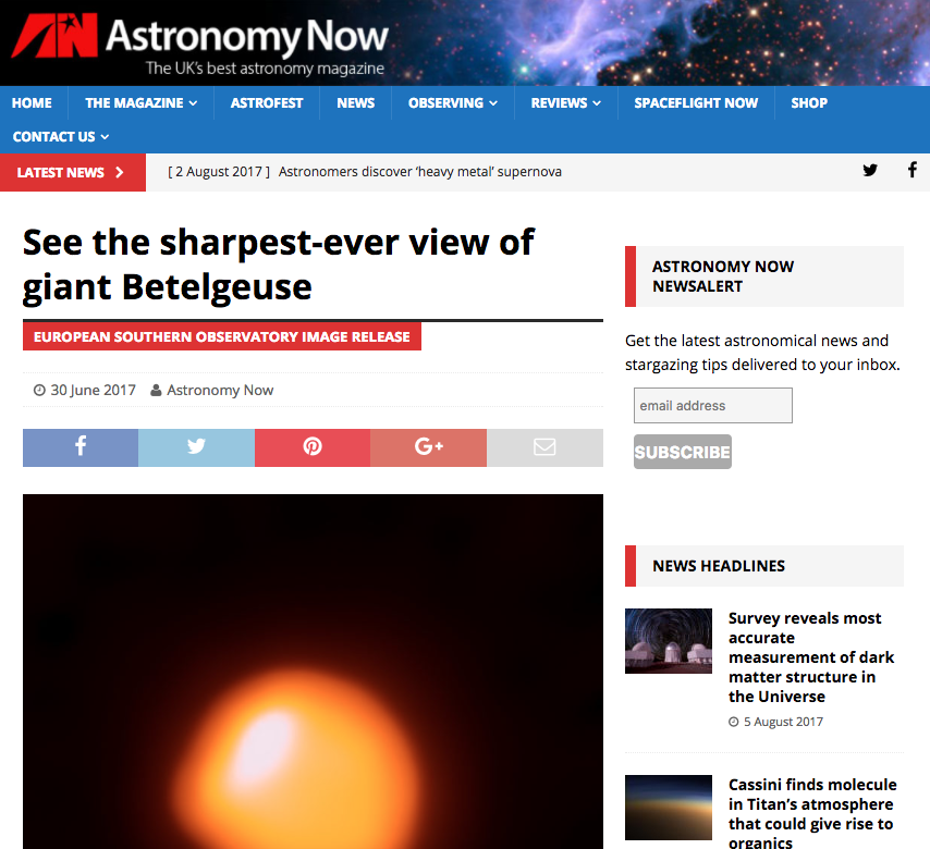 See the sharpest-ever view of giant Betelgeuse