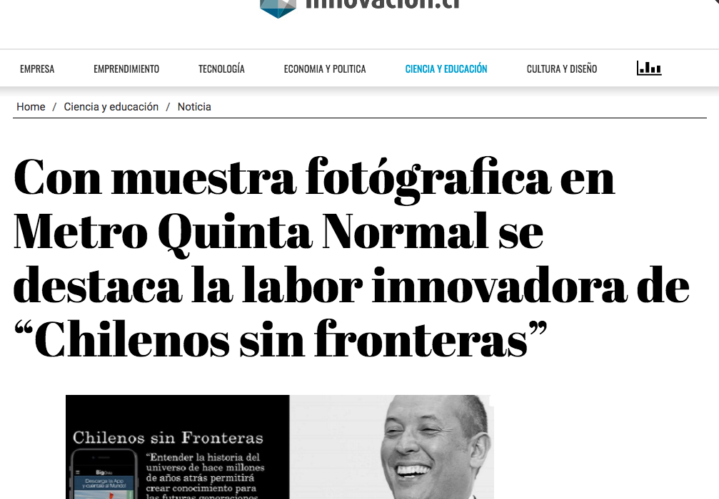 Con muestra fotógrafica en Metro Quinta Normal se destaca la labor innovadora de “Chilenos sin fronteras”