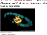 Observan en 3D el núcleo de una estrella tras su explosión