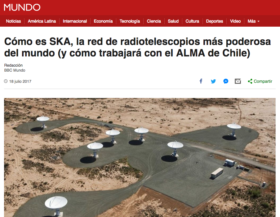 Cómo es SKA, la red de radiotelescopios más poderosa del mundo (y cómo trabajará con el ALMA de Chile)