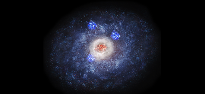 Explosive Birth of Stars Swells Galactic Cores