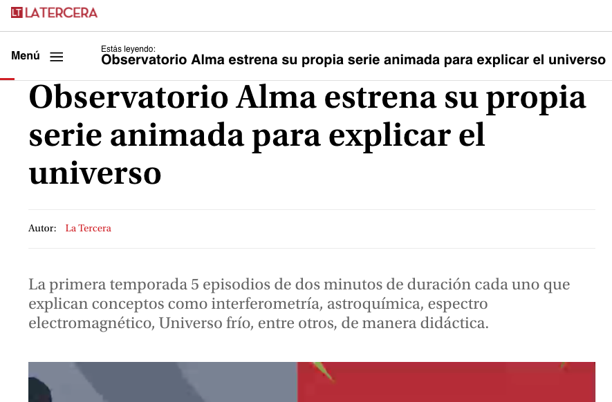 Observatorio ALMA estrena su propia serie animada para explicar el Universo