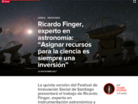 Ricardo Finger, experto en astronomía: “Asignar recursos para la ciencia es siempre una inversión”