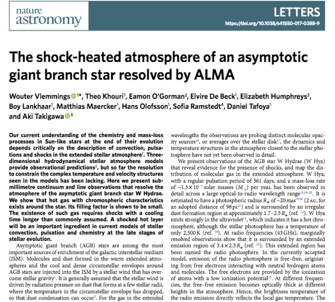 The shock-heated atmosphere of an asymptotic giant branch star resolved by ALMA