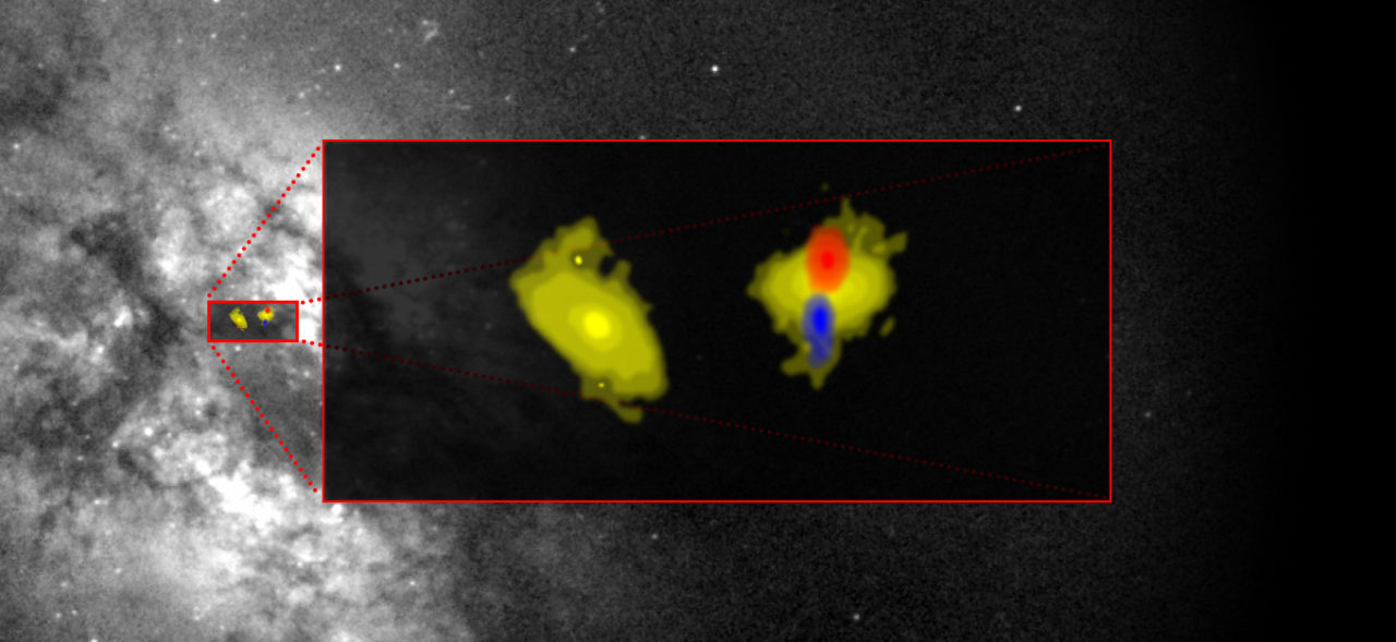 ALMA observa chorro en galaxia infrarroja ultraluminosa