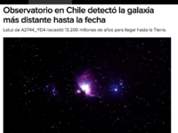 Observatorio en Chile detectó la galaxia más distante hasta la fecha.