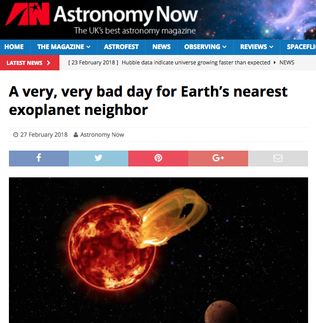 A very, very bad day for Earth's nearest exoplanet neighbor.