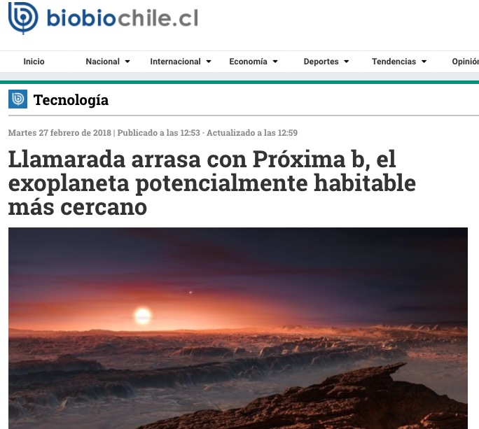 Llamarada arrasa con Próxima b, el exoplaneta potencialmente habitable más cercano.