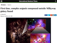 First time, complex organic compound outside Milkyway galaxy found.