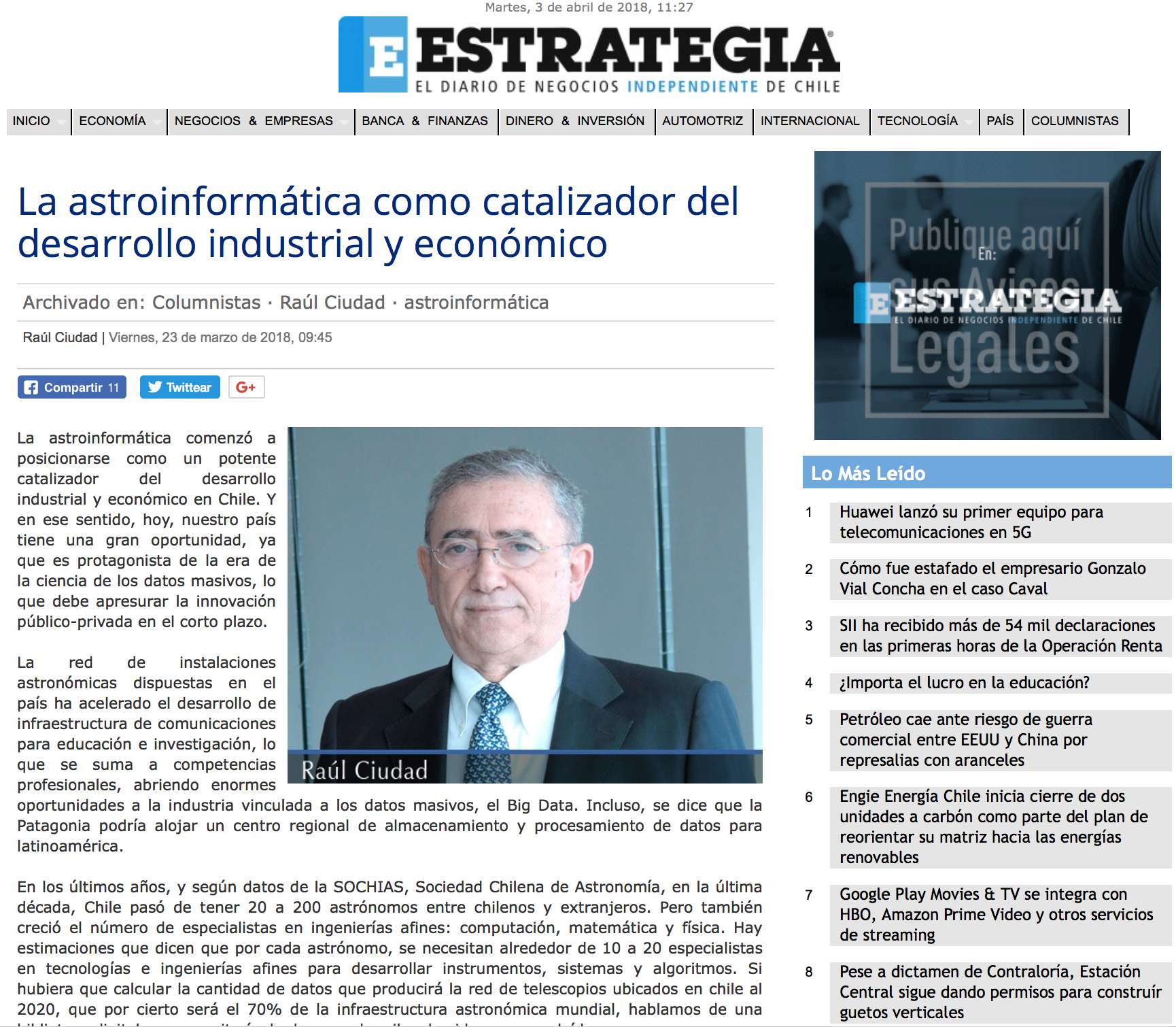 La astroinformática como catalizador del desarrollo industrial y económico