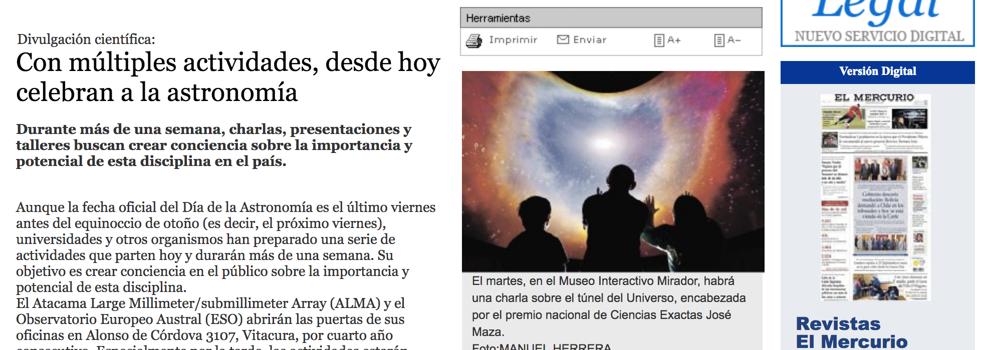 Con múltiples actividades, desde hoy celebran a la astronomía