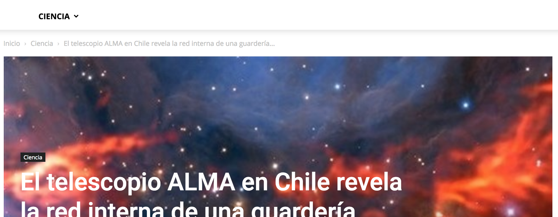 El telescopio ALMA en Chile revela la red interna de una guardería estelar