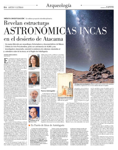 Revelan estructuras astronómicas incas en el desierto de Atacama