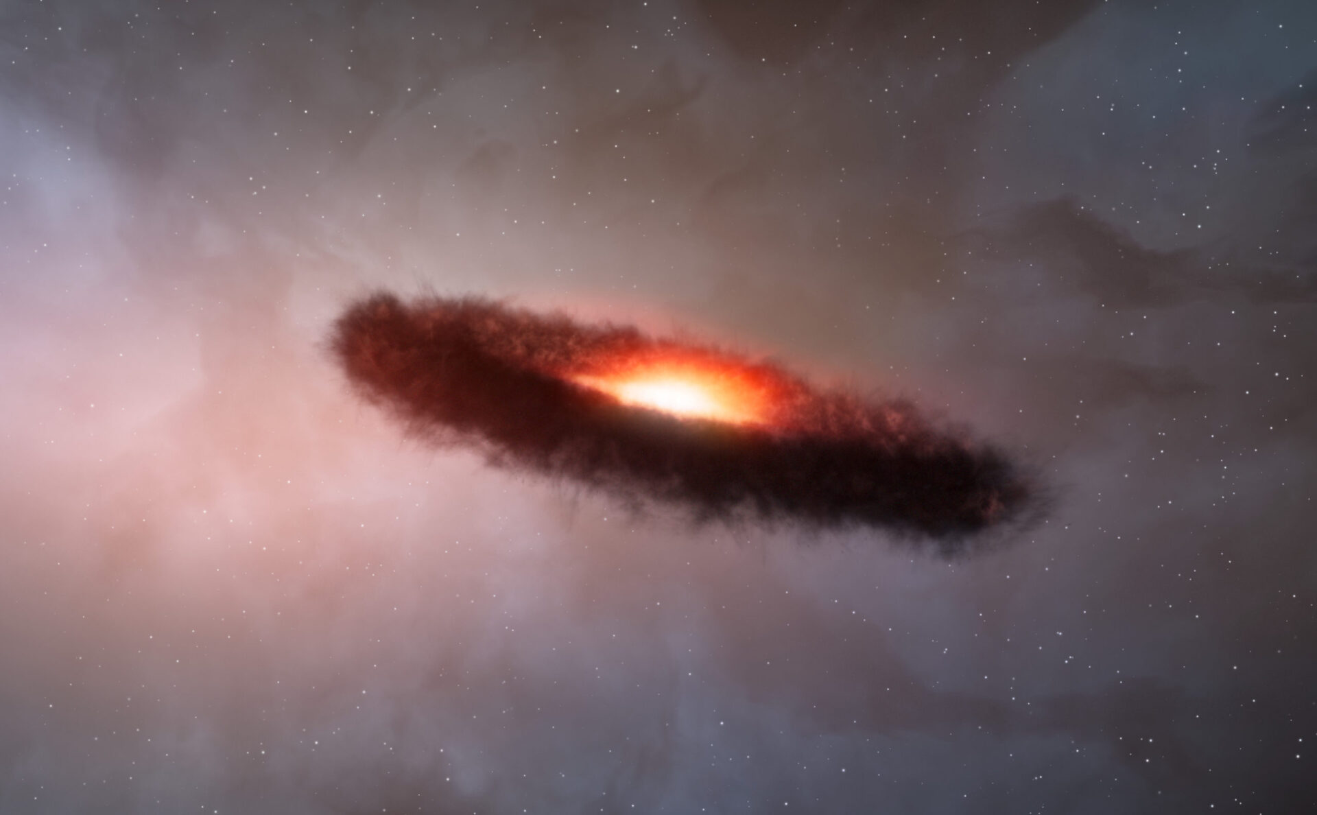 Disc of gas and cosmic dust around a brown dwarf