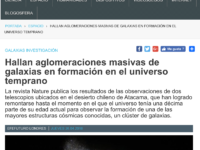 Hallan aglomeraciones masivas de galaxias en formación en el universo temprano