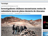 Investigadores chilenos encontraron restos de calendario inca en pleno desierto de Atacama