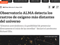 Observatorio ALMA detecta los rastros de oxígeno más distantes del universo