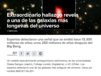 Extraordinario hallazgo revela a una de las galaxias más longevas del universo