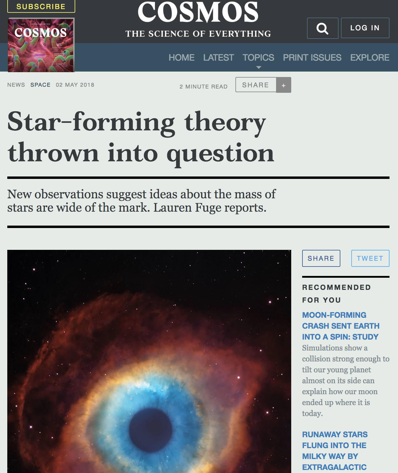 Star-forming theory thrown into question