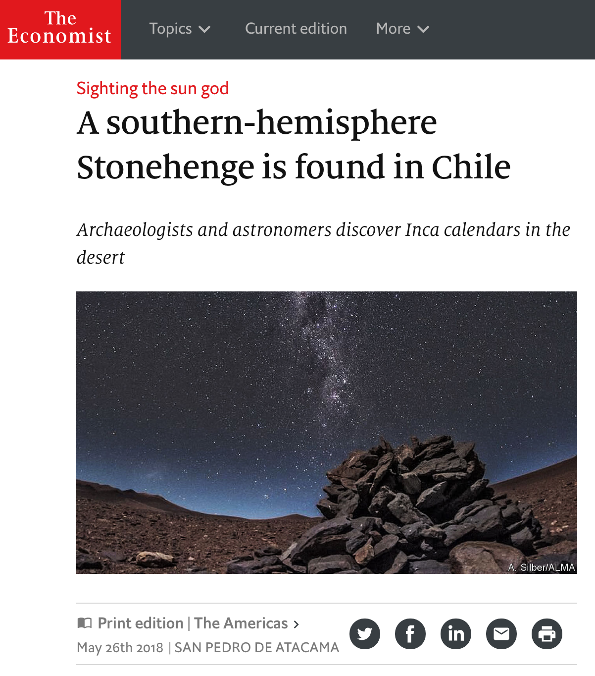 A southern-hemisphere Stonehenge is found in Chile