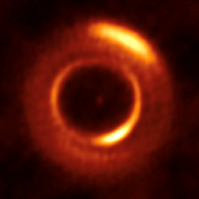 ALMA image of the 0.87 mm continuum emission from the MWC 758 disk.