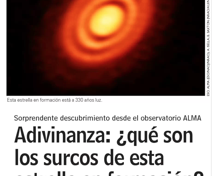 Adivinanza: ¿qué son los surcos de esta estrella en formación?