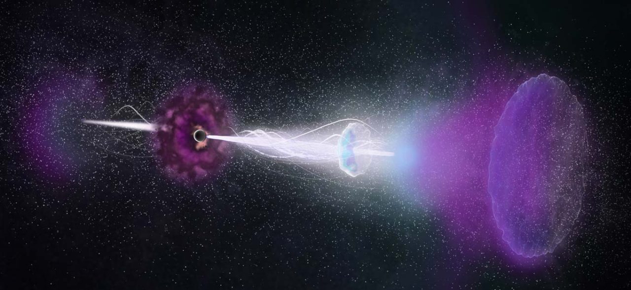 ALMA observa prolongado “eco” de radio causado por chorros de destello de rayos gamma