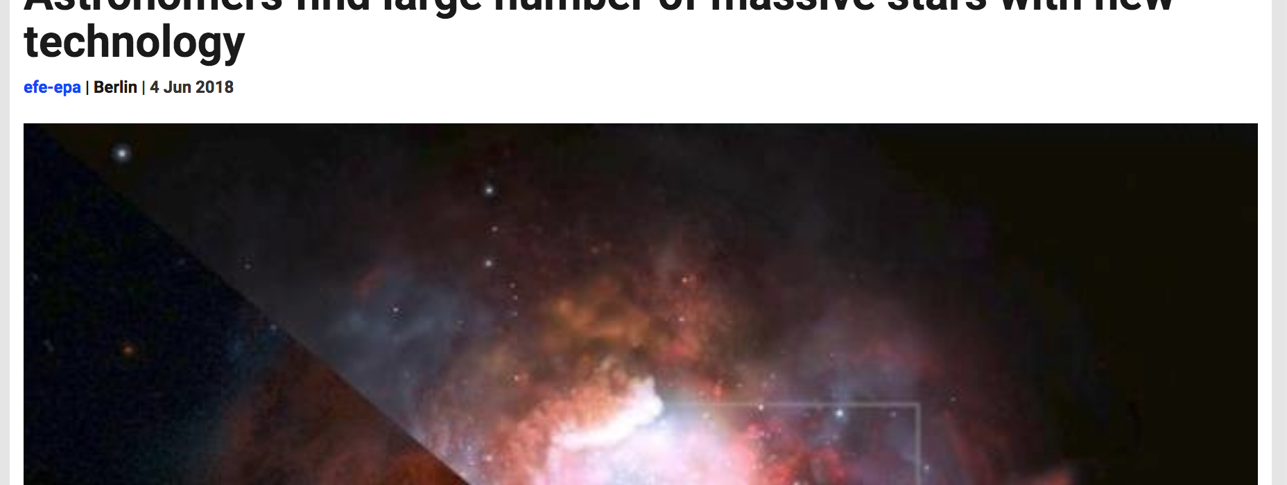 Astronomers find large number of massive stars with new technology