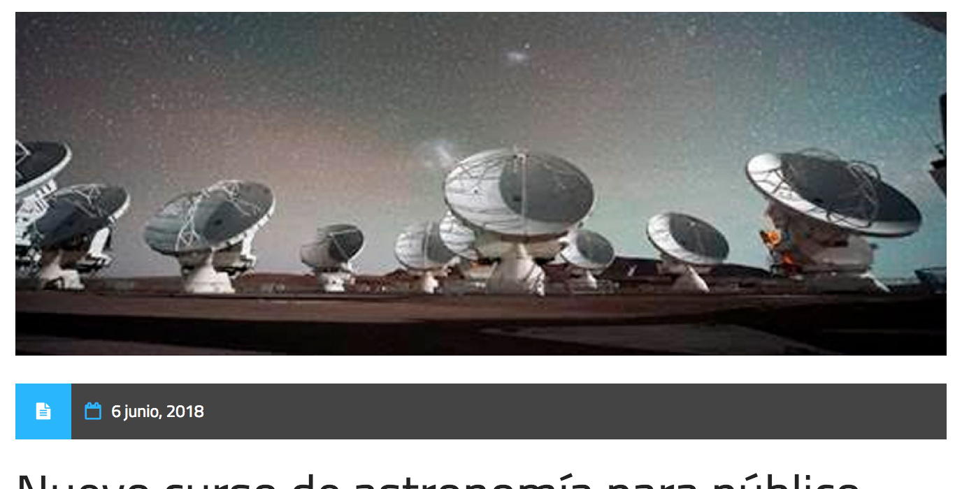 Nuevo curso de astronomía para público general…