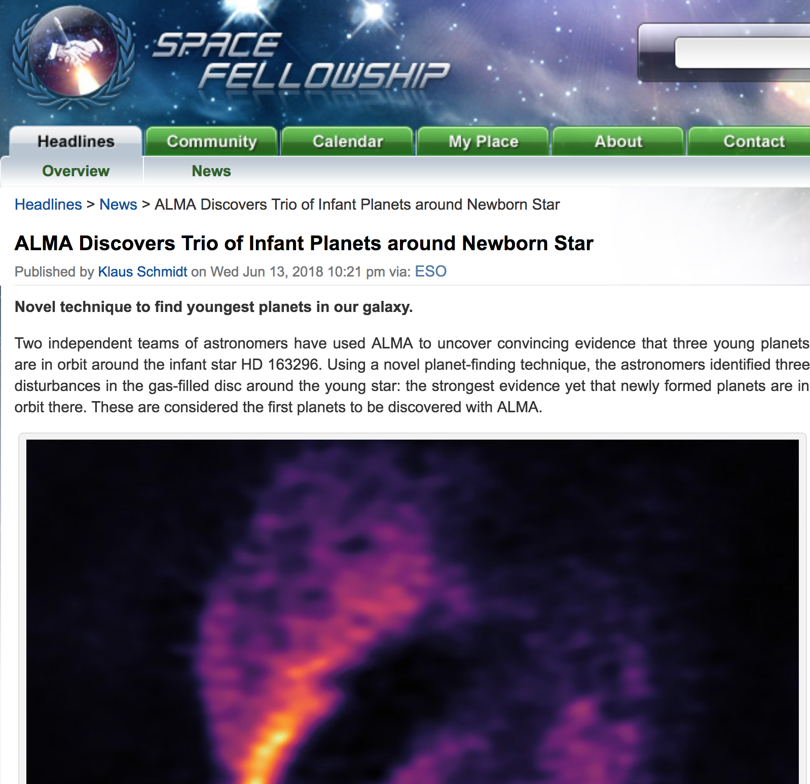 ALMA discovers trio of infant planets around newborn star