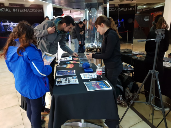 A permanent ALMA exhibit was inaugurated at the Santiago Planetarium with graphics and videos that will entertain children and adults alike. Credit: USACH Planetarium