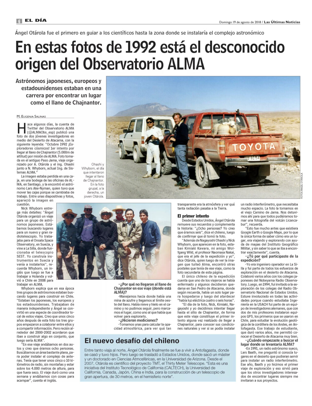 En estas fotos de 1992 está el desconocido origen del Observatorio ALMA