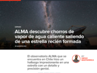 ALMA descubre chorros de vapor de agua caliente saliendo de una estrella recién formada