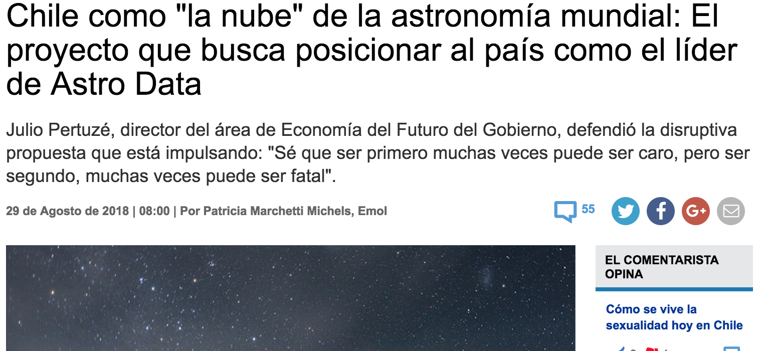 Chile como "la nube" de la astronomía mundial: El proyecto que busca posicionar…