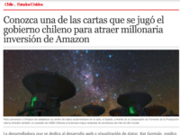 Conozca una de las cartas que se jugó el gobierno chileno para atraer millonaria inversión de Amazon