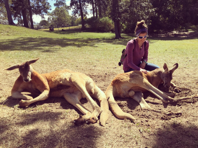 Josefina couldn't miss the kangaroos during her trip to Australia. Credit: J. Ruiz Tagle - Likan English Network SPA