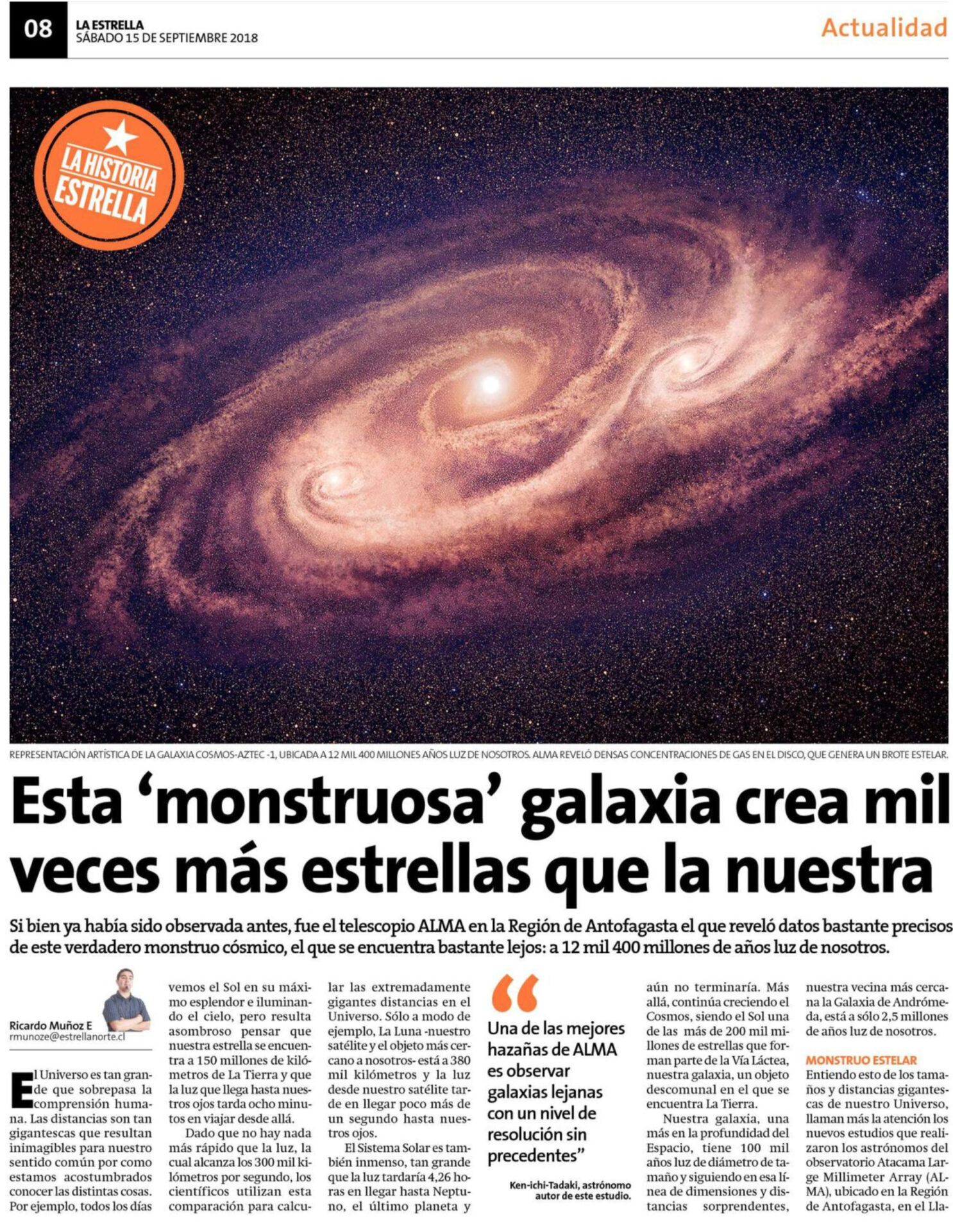 Esta "monstruosa" galaxia crea mil veces más estrellas que la nuestra
