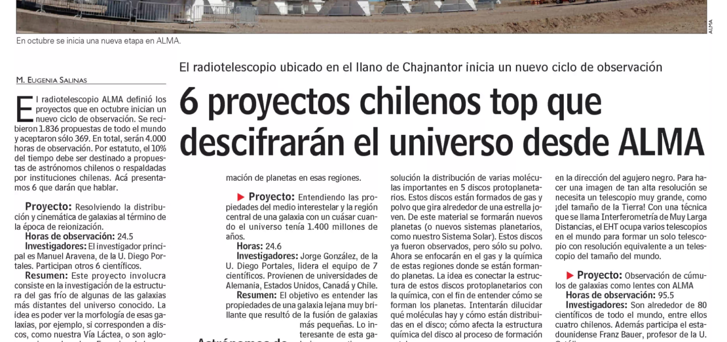 6 proyectos chilenos top que descifrarán el universo desde ALMA