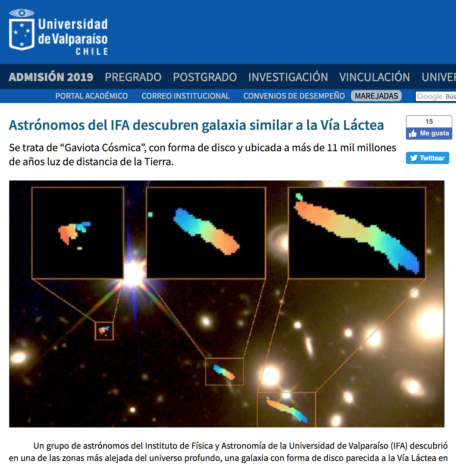 Astrónomos del IFA descubren galaxia similar a la Vía Láctea