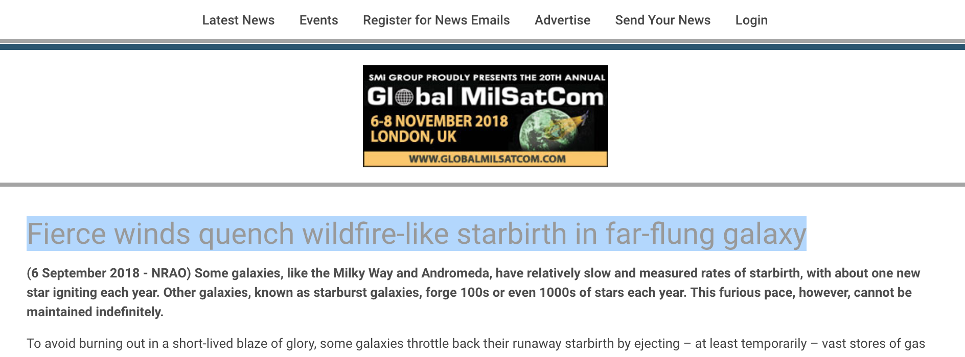 Fierce winds quench wildfire-like starbirth in far-flung galaxy